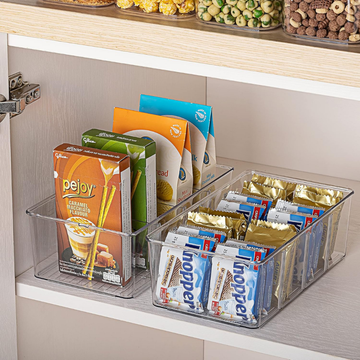 4-Compartment Food Storage Organizer Bins