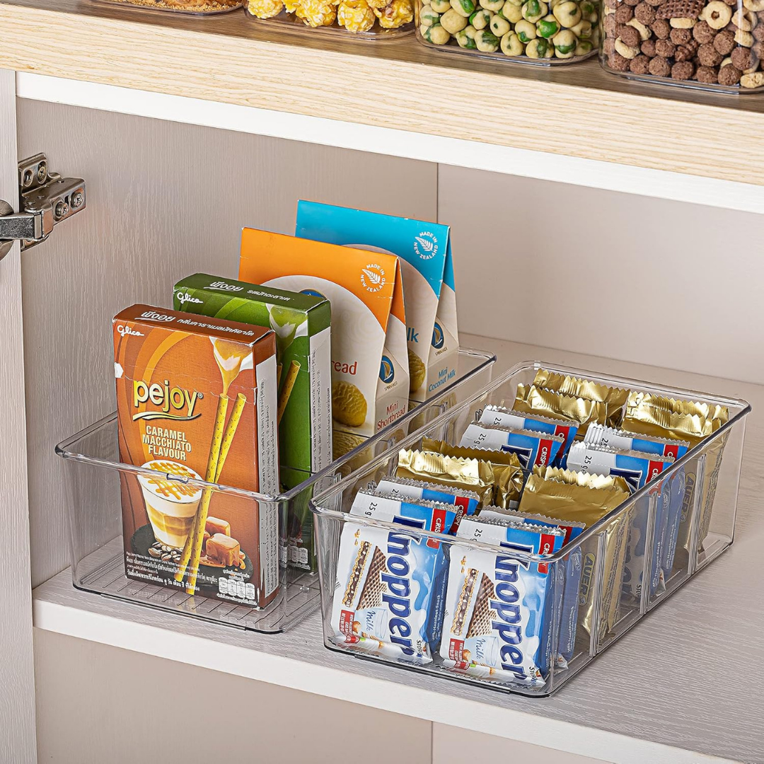 4-Compartment Food Storage Organizer Bins