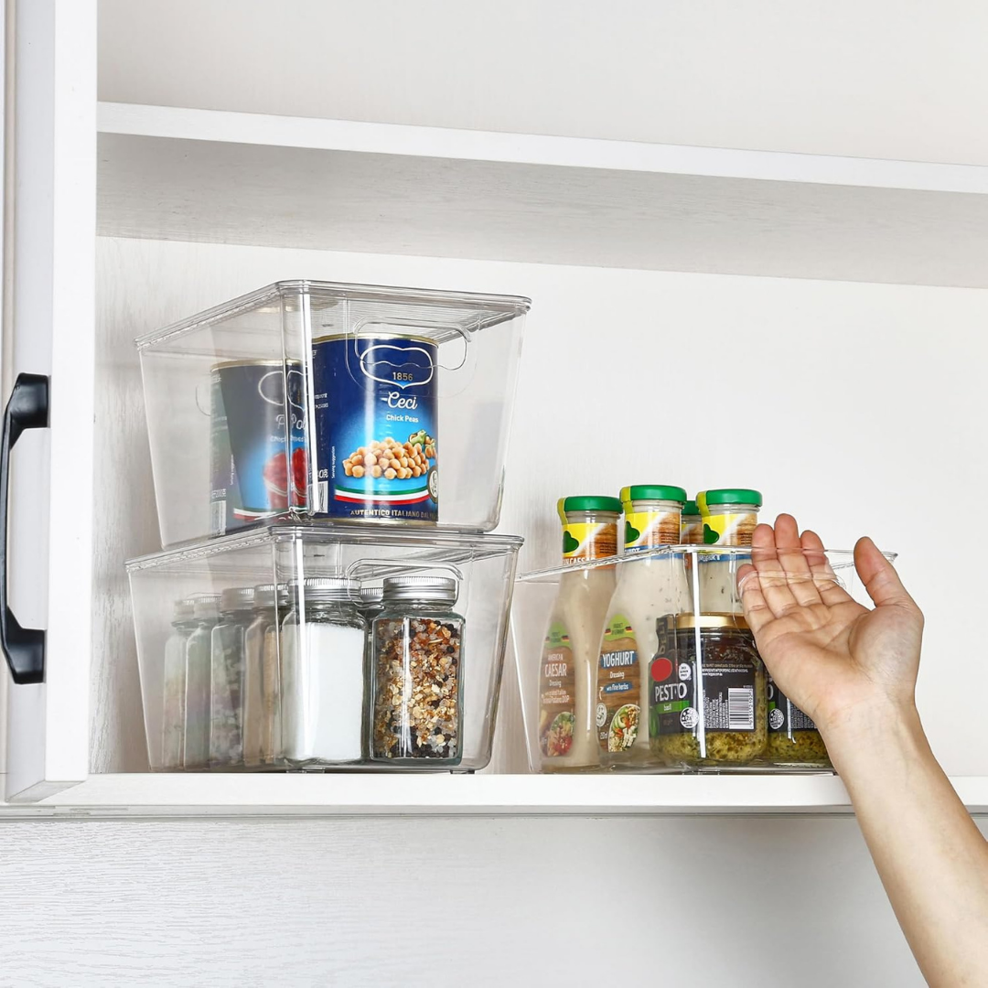 Clear Stackable Storage Bins with Lids